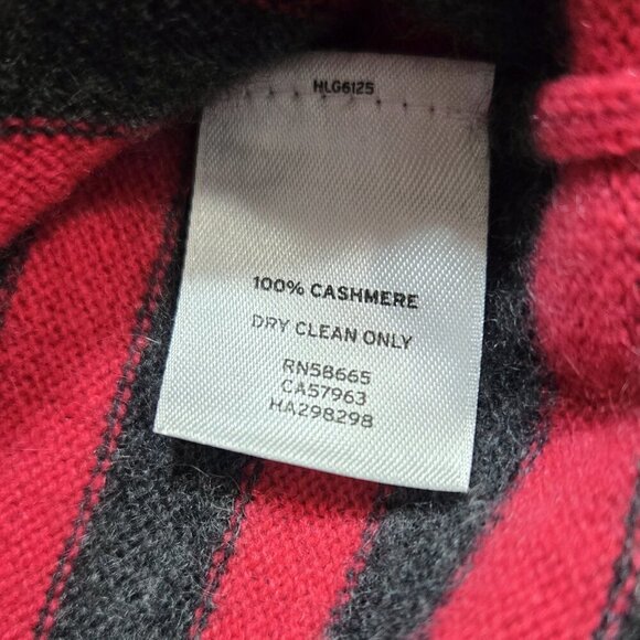 Halogen 100% Cashmere Pink Gray Stripe Dolman Sleeve Sweater Cozy Slouchy - Picture 8 of 8